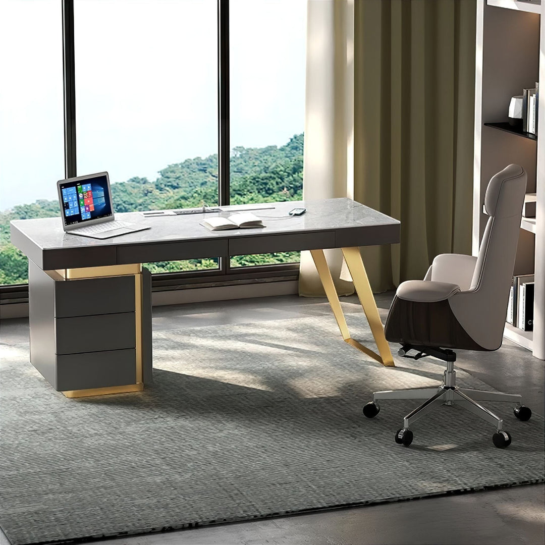 Modern Office Table With 5 Drawers