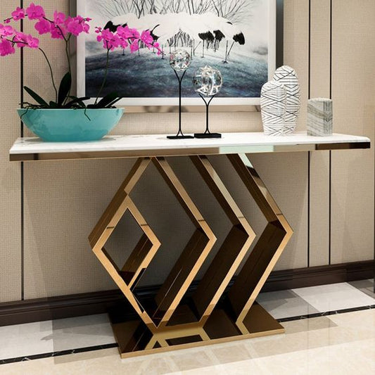 PC Home Decor | Stainless Steel Console Table, Silver