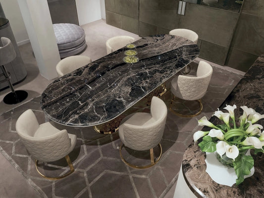 6 Seater Dinning Table Oval Shape