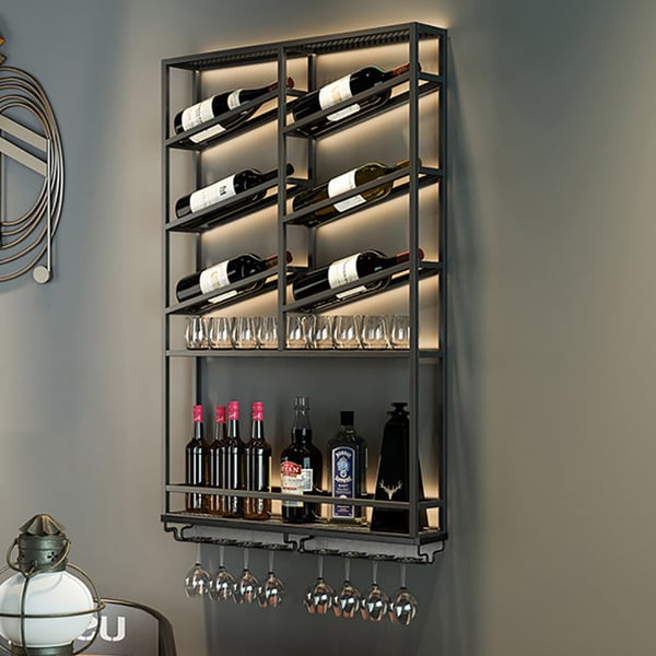 Wall Mounted Wine Rack, Black