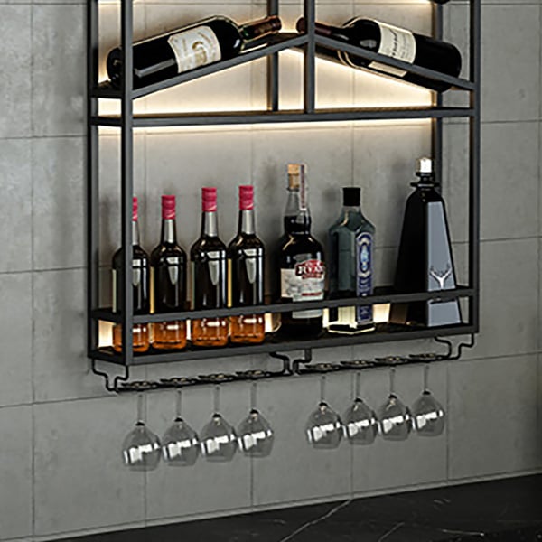 Wall Mounted Wine Rack, Black