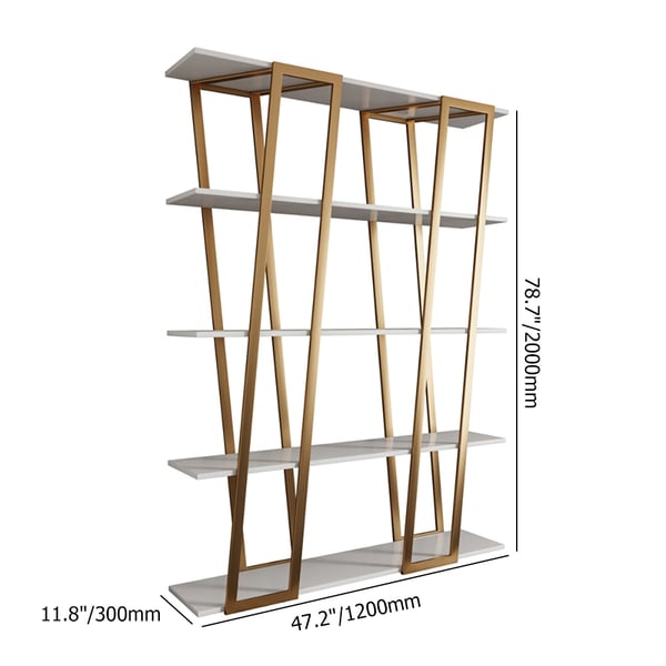 W shape Modern Library| Office Room  |Living Room Rack With Marble TOP