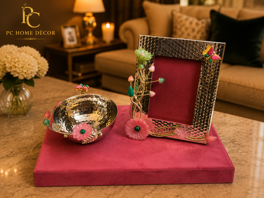 Floral Gifting Photo Frame With Bowl Set