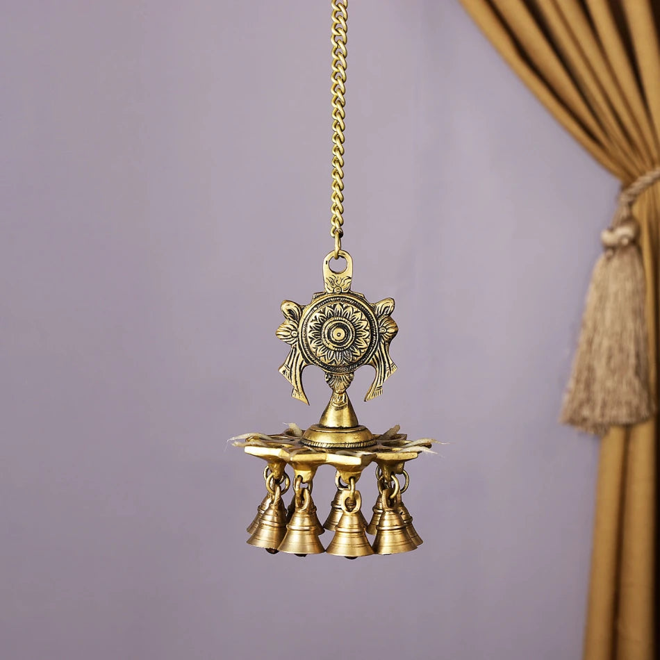 Brass Shankh Chakra lamp