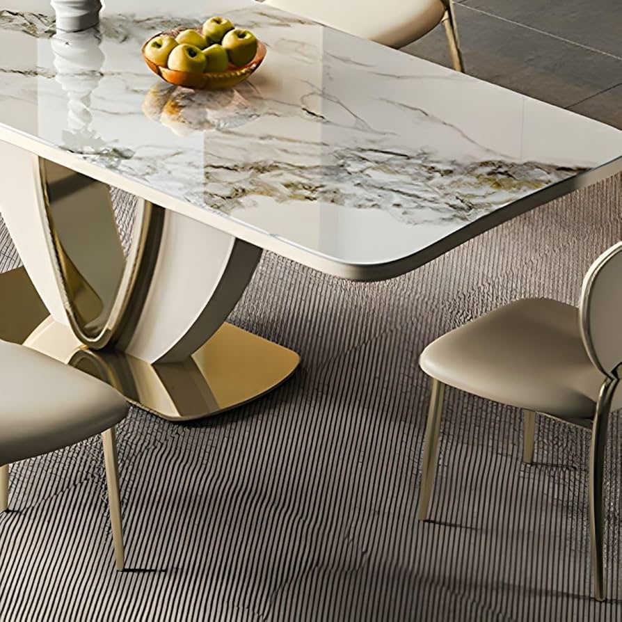 Lotus Shape Elegant Dinning Table With 6 chairs