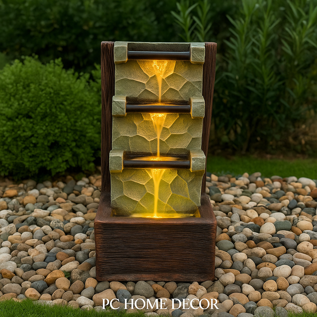 PC Home Decor | 3 Steps Water Fountain Green