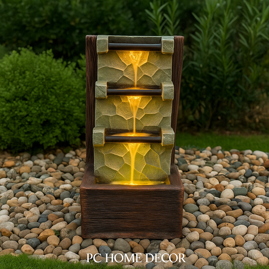 PC Home Decor | 3 Steps Water Fountain Green