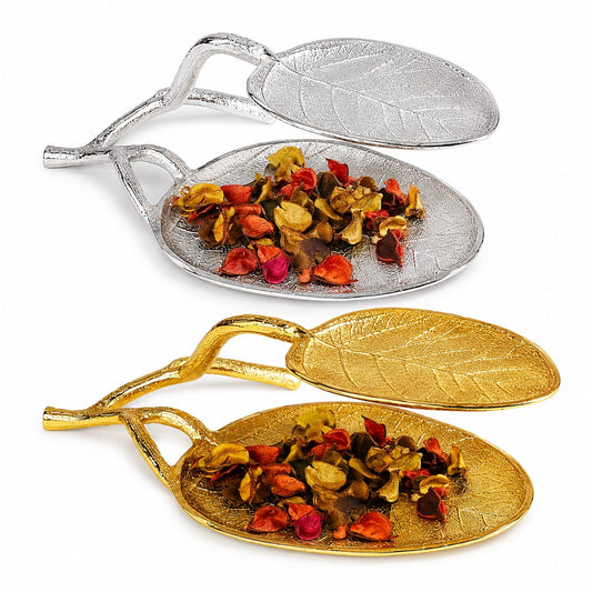 Serve Guest On Double Leaf Platter