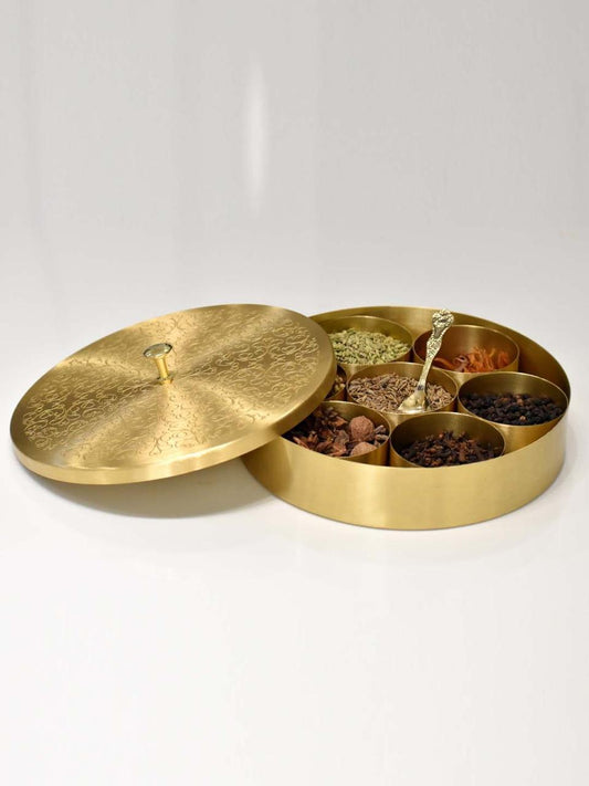Brass Masala box Elevate Your Spice Collection with Style
