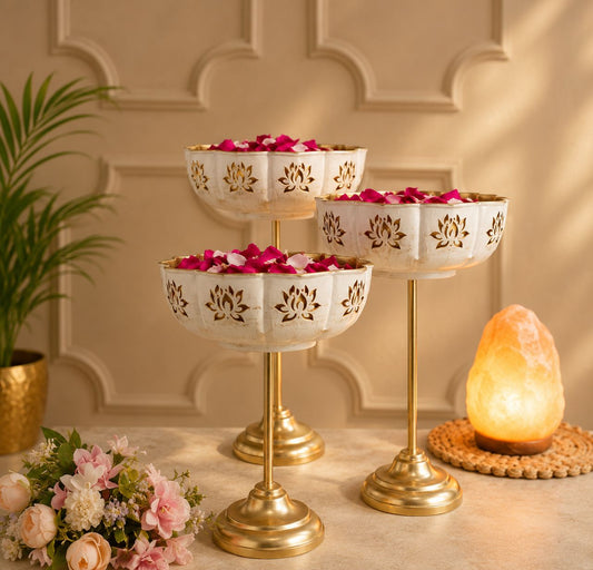 Colourful Lotus Urli Stand Collection