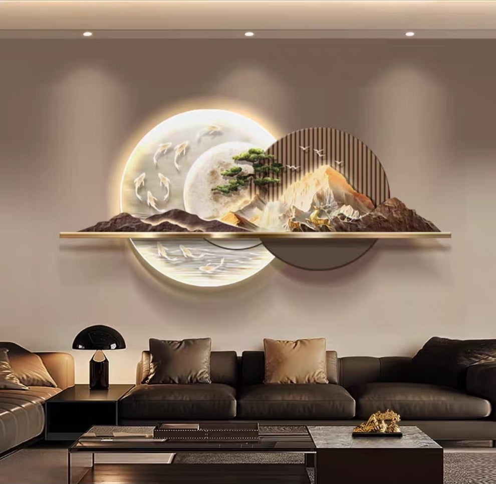 Horizontal Imported 3D wallart With LED