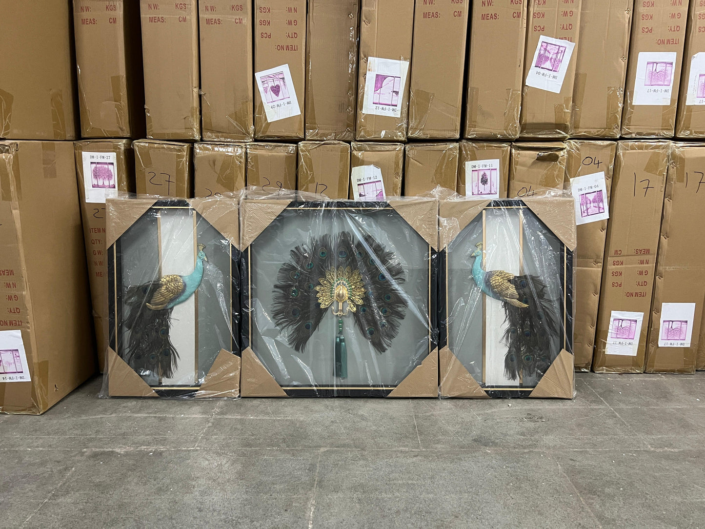 Luxury Peacock Wall Art (Set of 3)