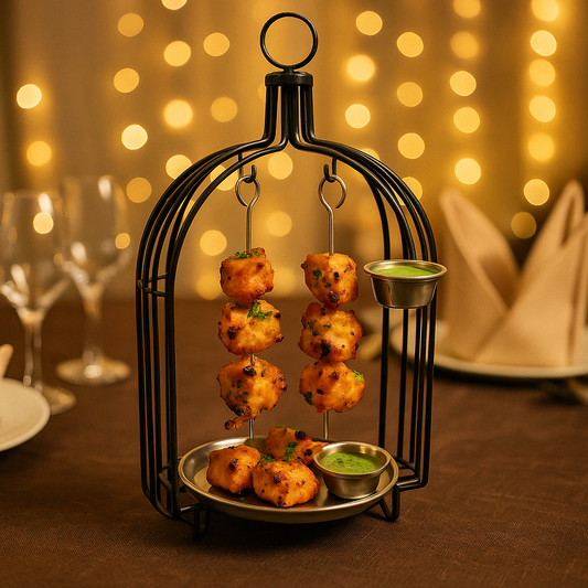 Restaurant Style Skewer Cage Serving Stand