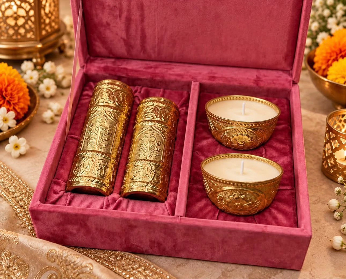 Beautiful German Silver Vases With 2 candles