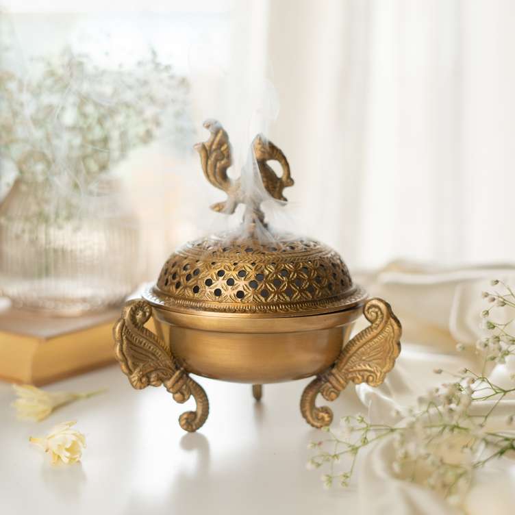 Peacock Brass Lubhdaan, Set of 20 pcs With Gift box packing