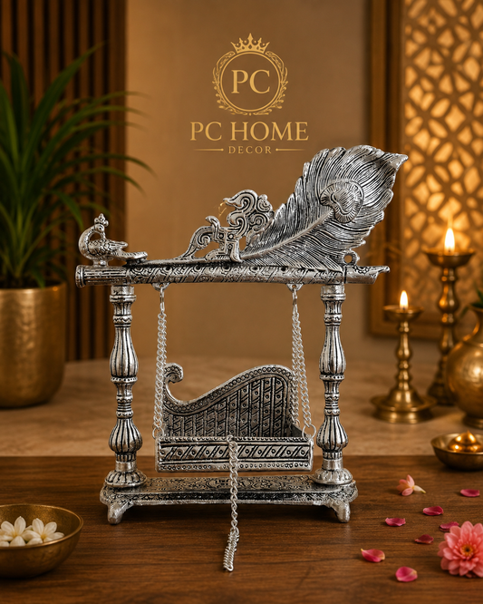 Peacock and Pank Basuri Laddu Gopal Jhula