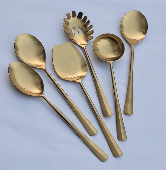 Serve Guest With Style, set of 18 pcs ,Serving spoon 6 pcs and Dinner Spoons 12 pcs