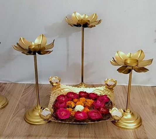 Trending Traditional Urli With T light Stand,set of 4