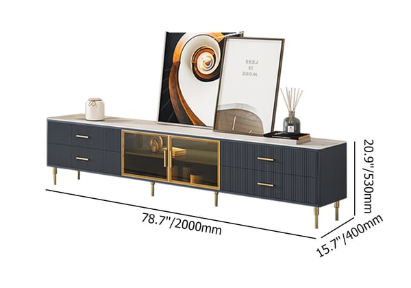 Modern TV Stand With Maple Storage | Large