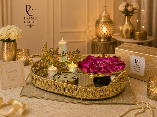 Luxury Gold Platter Decor Set – Eid & Festive Special