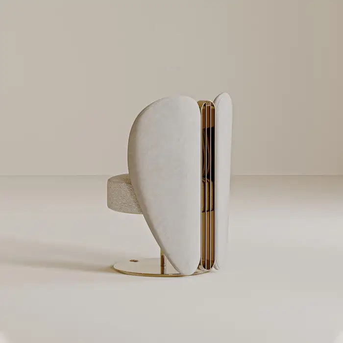 Modern Luxury Accent Chair – Leatherite Fabric | SS Frame | PVD Coated