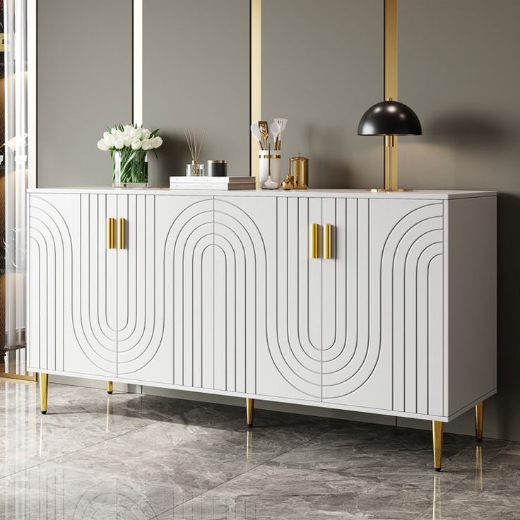 Console Cabinet For Entryway With Storage