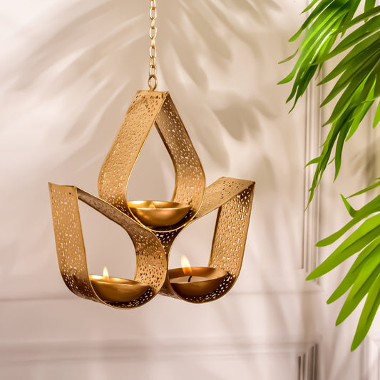 Floral Akriti T-Light Holder,(Set of 2)