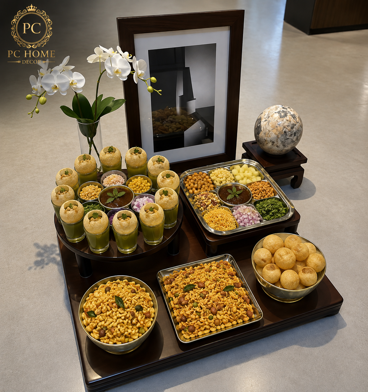 Serve With Style Revolving Platter Serving Tray | Multi-Tier Display Stand for Snacks, Dry Fruits & Chaat