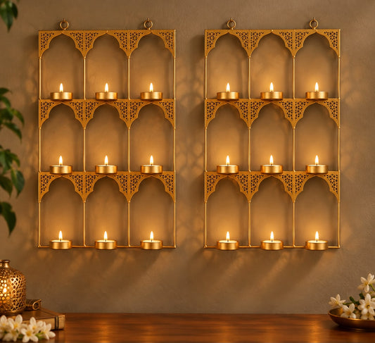 Gold Wall Tea Light. Set of 2 pcs