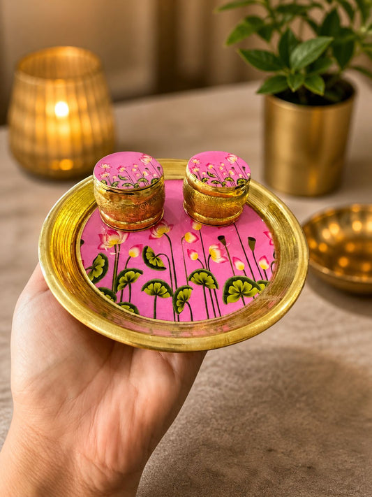 Brass Pooja Thali, (5 Sets)