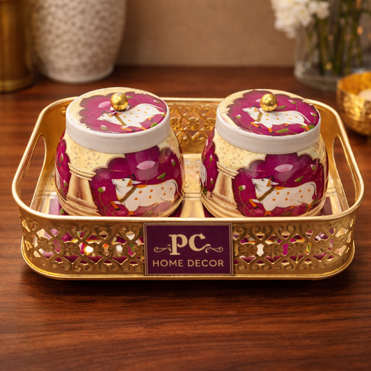 Premium Decorative Tray Jar Set