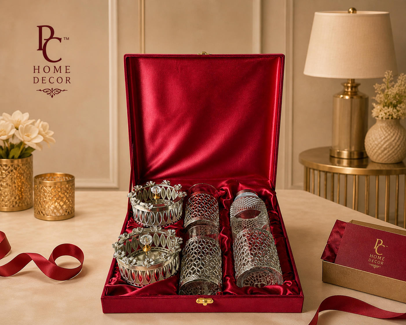 Luxury Crystal Bottle Gift Set with Velvet Box