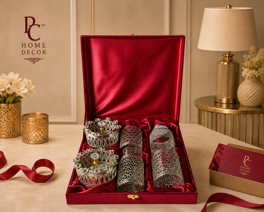 Luxury Crystal Bottle Gift Set with Velvet Box