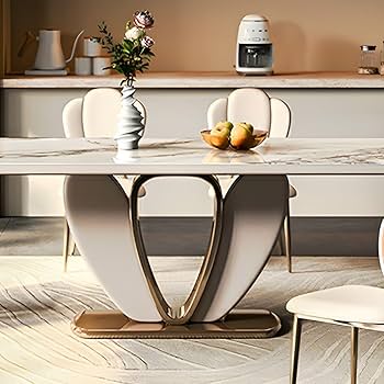 Lotus Shape Elegant Dinning Table With 6 chairs