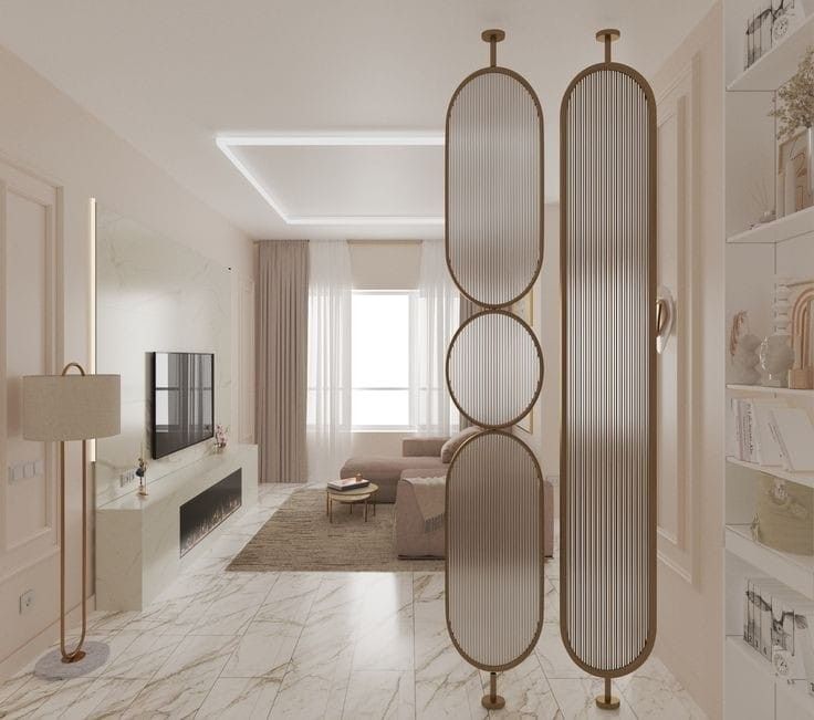 Premium Gold PVD Partition Panel for Home & Office