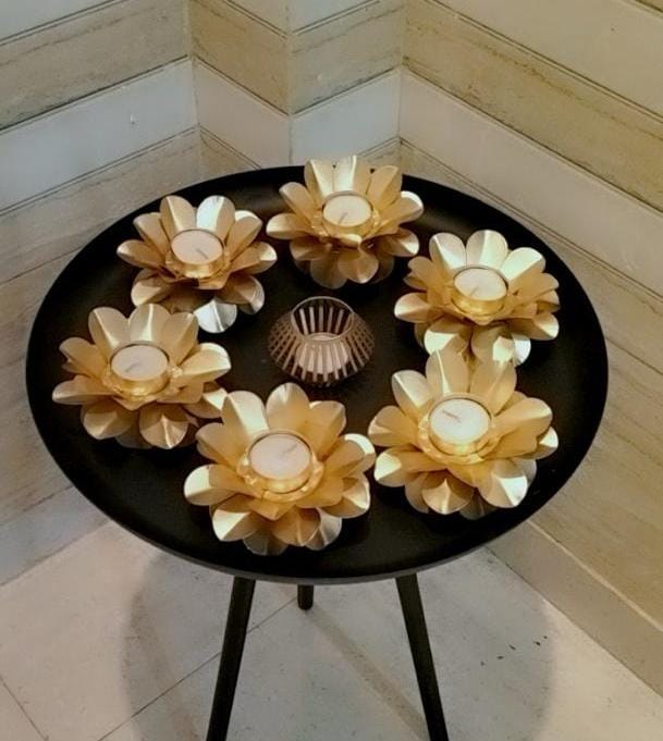 Floral shaped Diyas, Set of 10 pcs