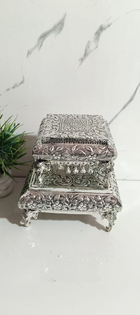 German Silver Chowki With Elephant Legs