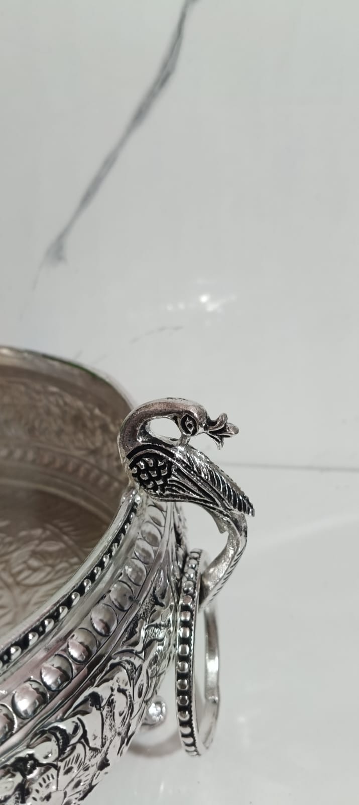 Handmade Peacock Carved Heavy-Gauge Urli