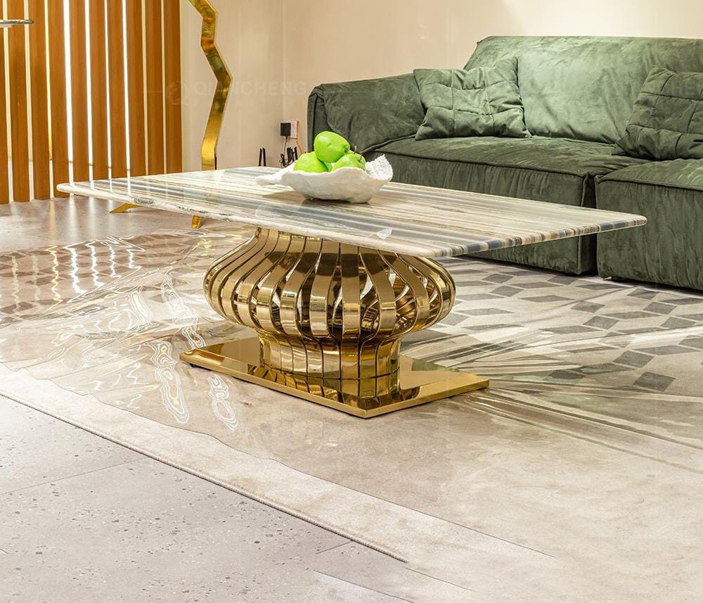 Luxury Gold Base Marble Top Center Table