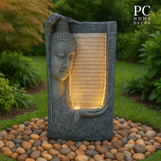 PC Home Decor | Buddha Face Fountain, White