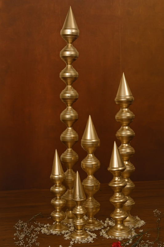 Metal Kalas Minar, ( Set of 3 ) For Weeding Prop