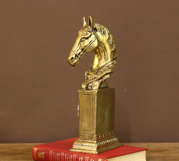 Brass Horse Head Table Clock