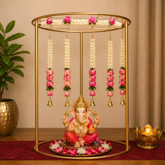 Round Backdrop Ganpati Decorative Stand