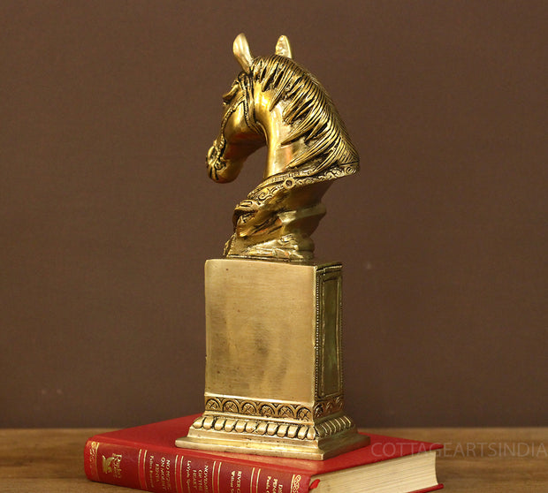 Brass Horse Head Table Clock