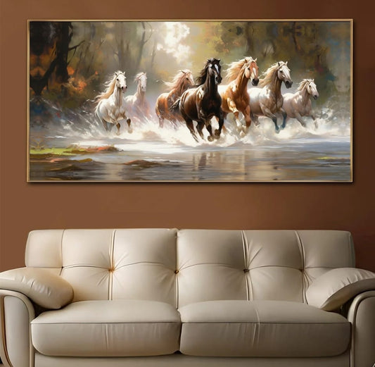 Galloping Horses - Modern Crystal Painting (24×48")