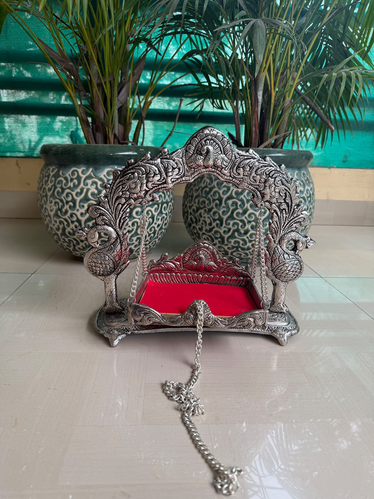 Medium Peacock front frame style antique jhula