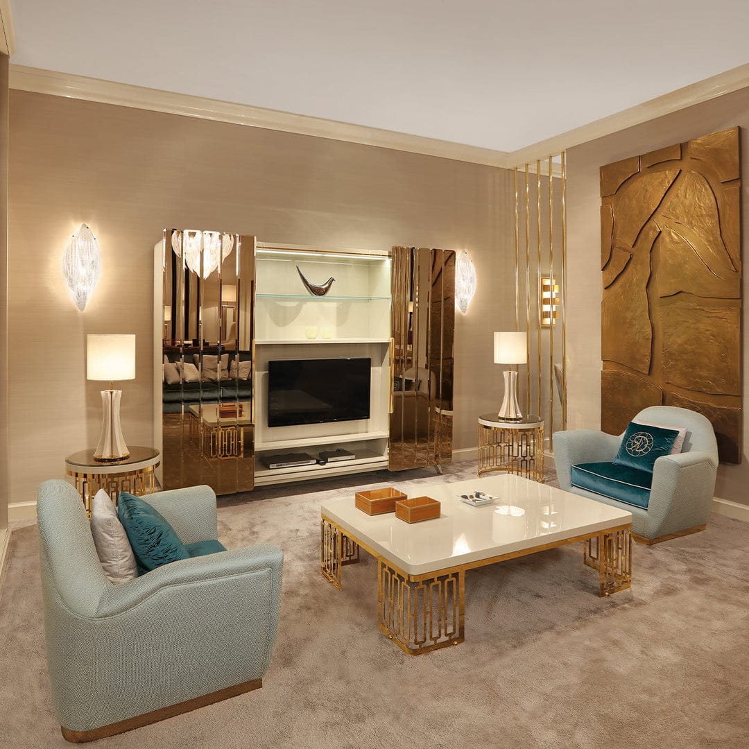 Luxury Gold Finish Big Centre Table