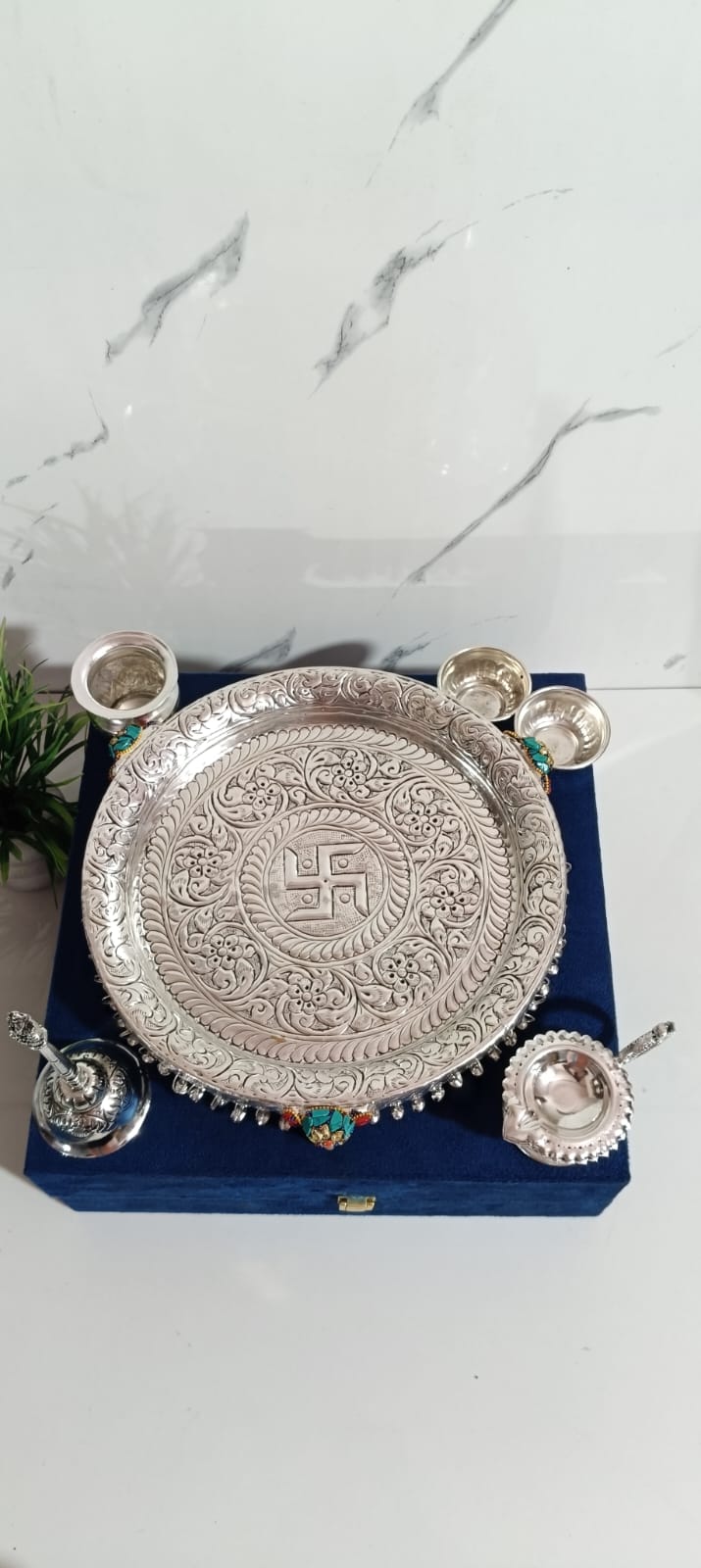 Gajraj Stonework Pooja Thali