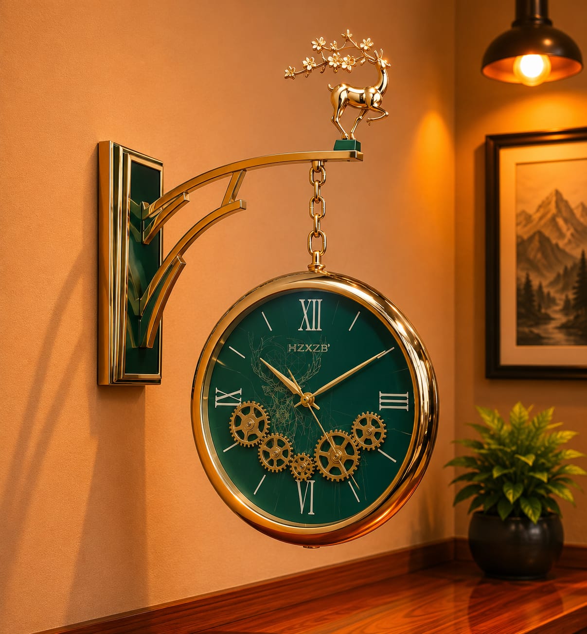 Moving Gear Station wall Clock