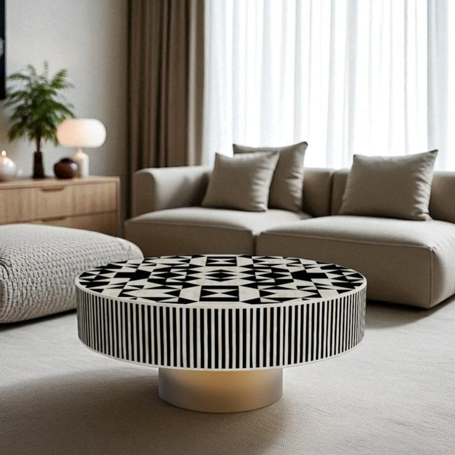 Zenia Bone Inly Centre Table - Black